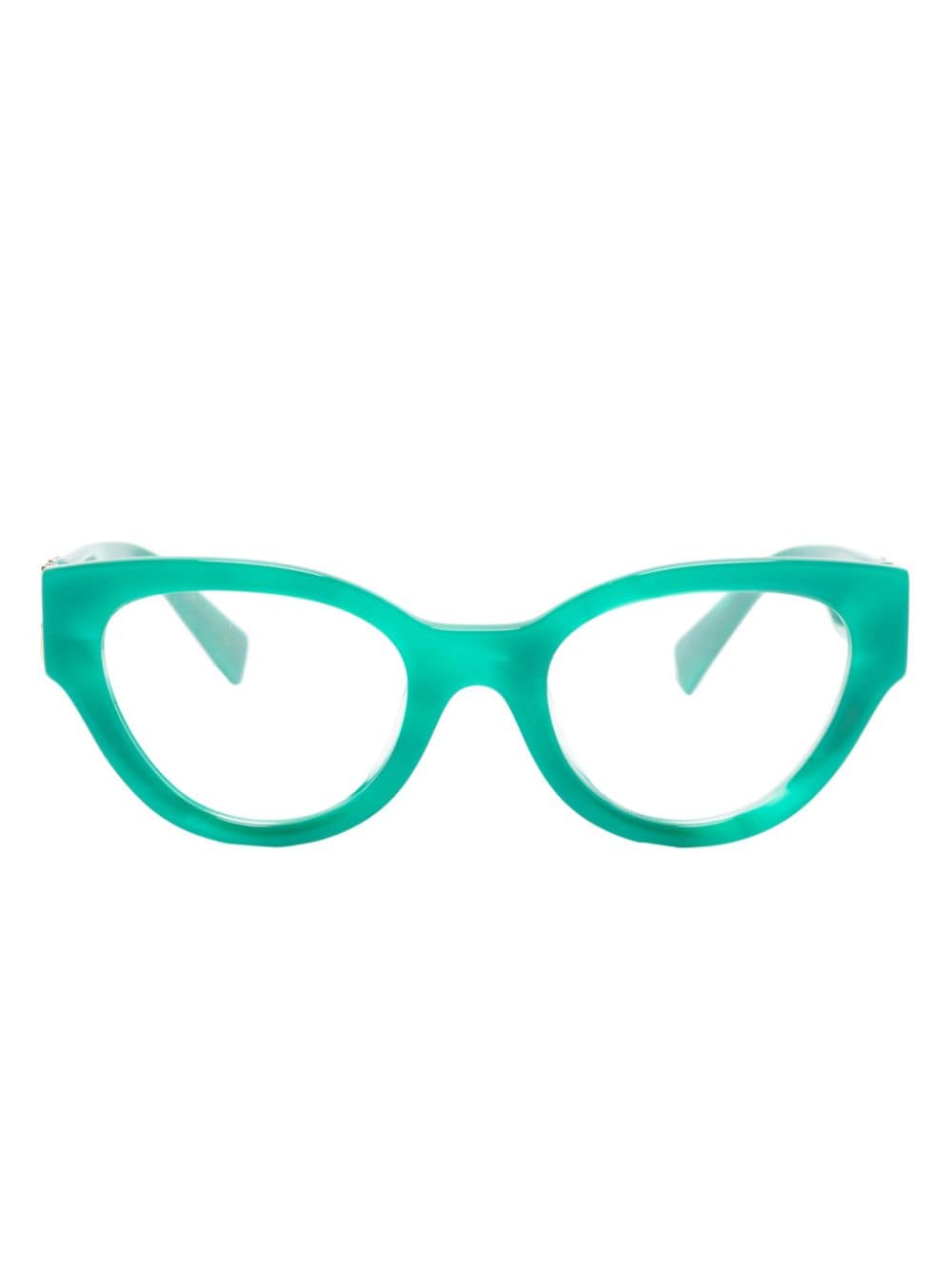 Miu Miu Eyewear Cat-Eye-Brille mit Logo - Grün von Miu Miu Eyewear