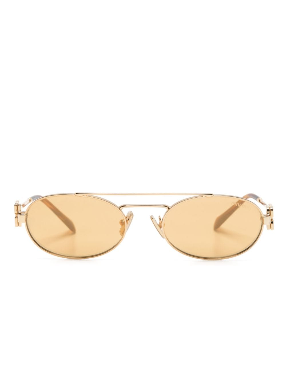 Miu Miu Eyewear Sonnenbrille mit ovalem Gestell - Gold von Miu Miu Eyewear