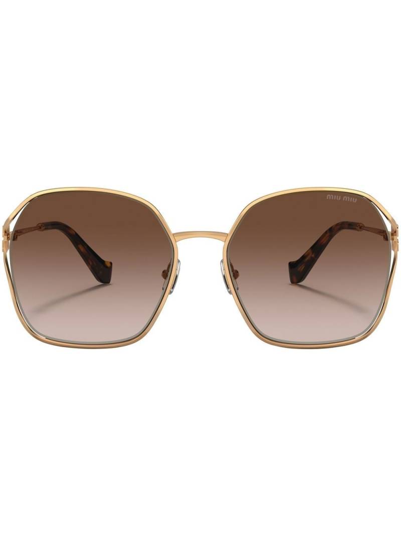 Miu Miu Eyewear Runde Sonnenbrille - Metallic von Miu Miu Eyewear