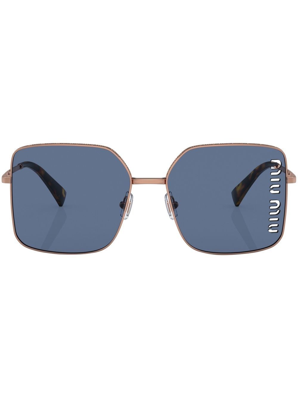 Miu Miu Eyewear Sonnenbrille mit perforiertem Logo - Gold von Miu Miu Eyewear