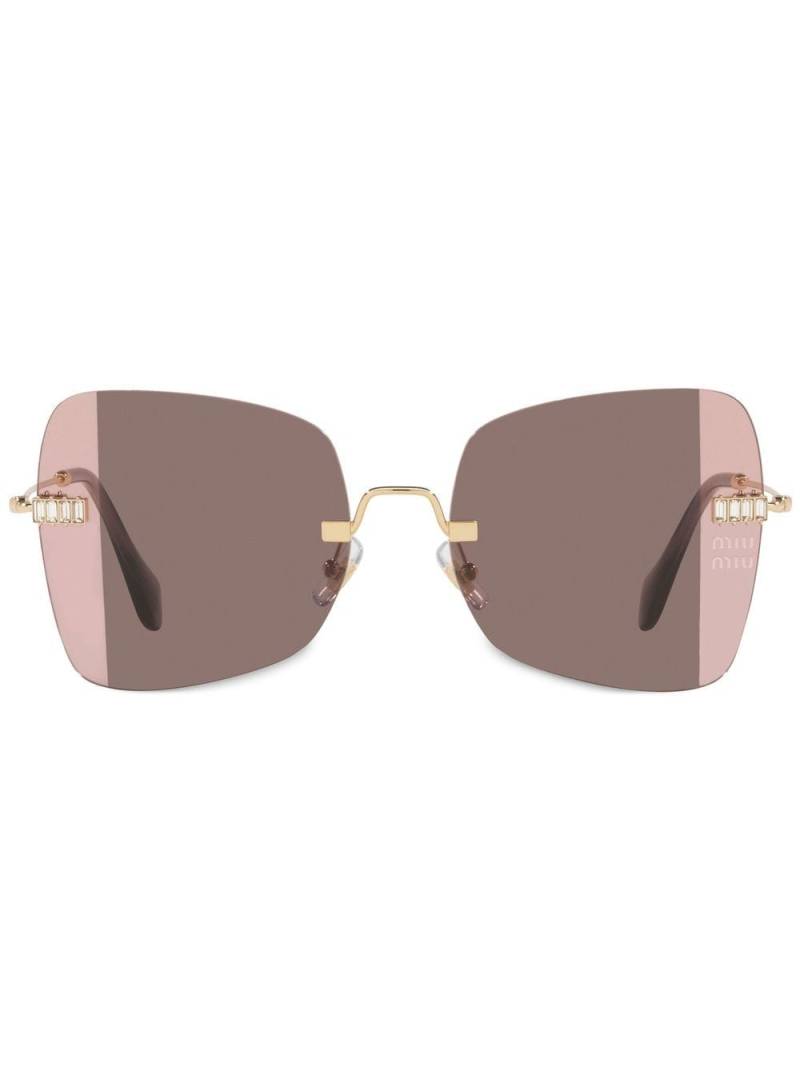 Miu Miu Eyewear Rahmenlose Corin Sonnenbrille mit Farbverlauf - Gold von Miu Miu Eyewear