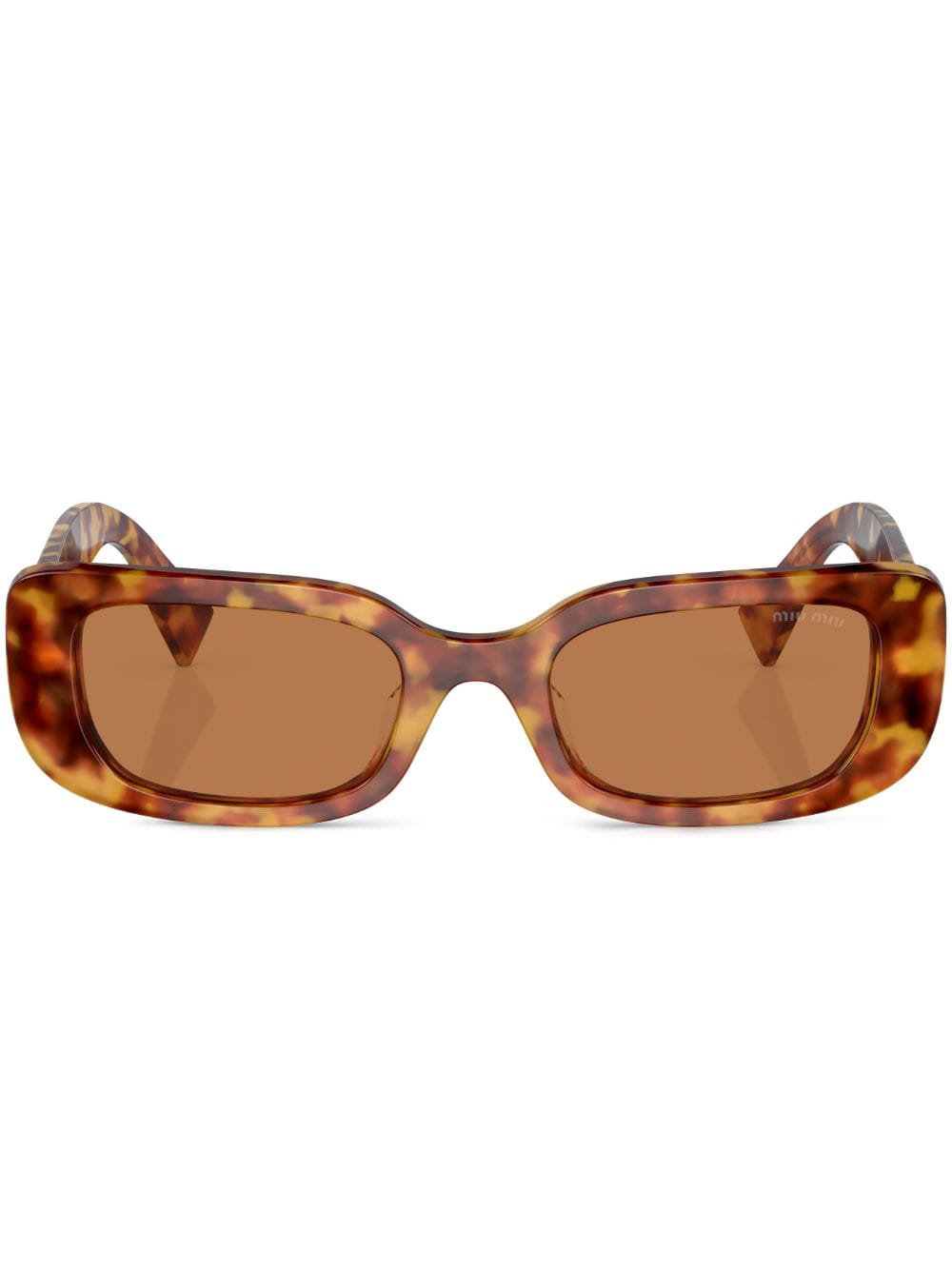 Miu Miu Eyewear Eckige Sonnenbrille in Schildpattoptik - Grün von Miu Miu Eyewear