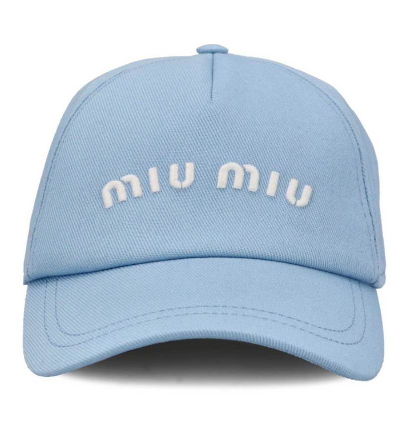 Miu Miu Baseball Cap Basebalkappe Kappe Mütze Logo Cap Logostickerei auf der Vorderseite - Hergestellt in Italien von Miu Miu