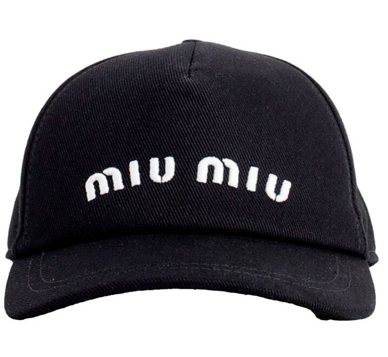 Miu Miu Baseball Cap Basebalkappe Kappe Mütze Logo Cap Logostickerei auf der Vorderseite - Hergestellt in Italien von Miu Miu