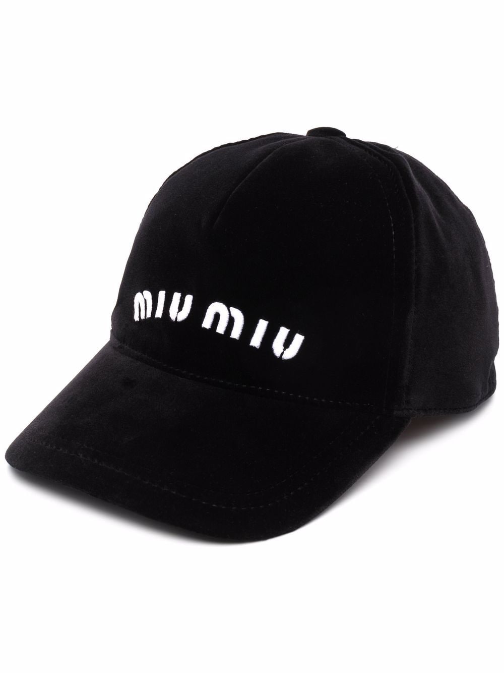 Miu Miu Baseballkappe mit Logo-Stickerei - Schwarz von Miu Miu