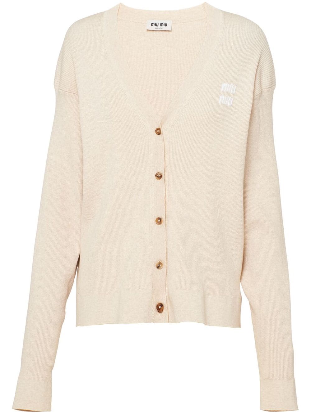 Miu Miu Cardigan mit V-Ausschnitt - Nude von Miu Miu