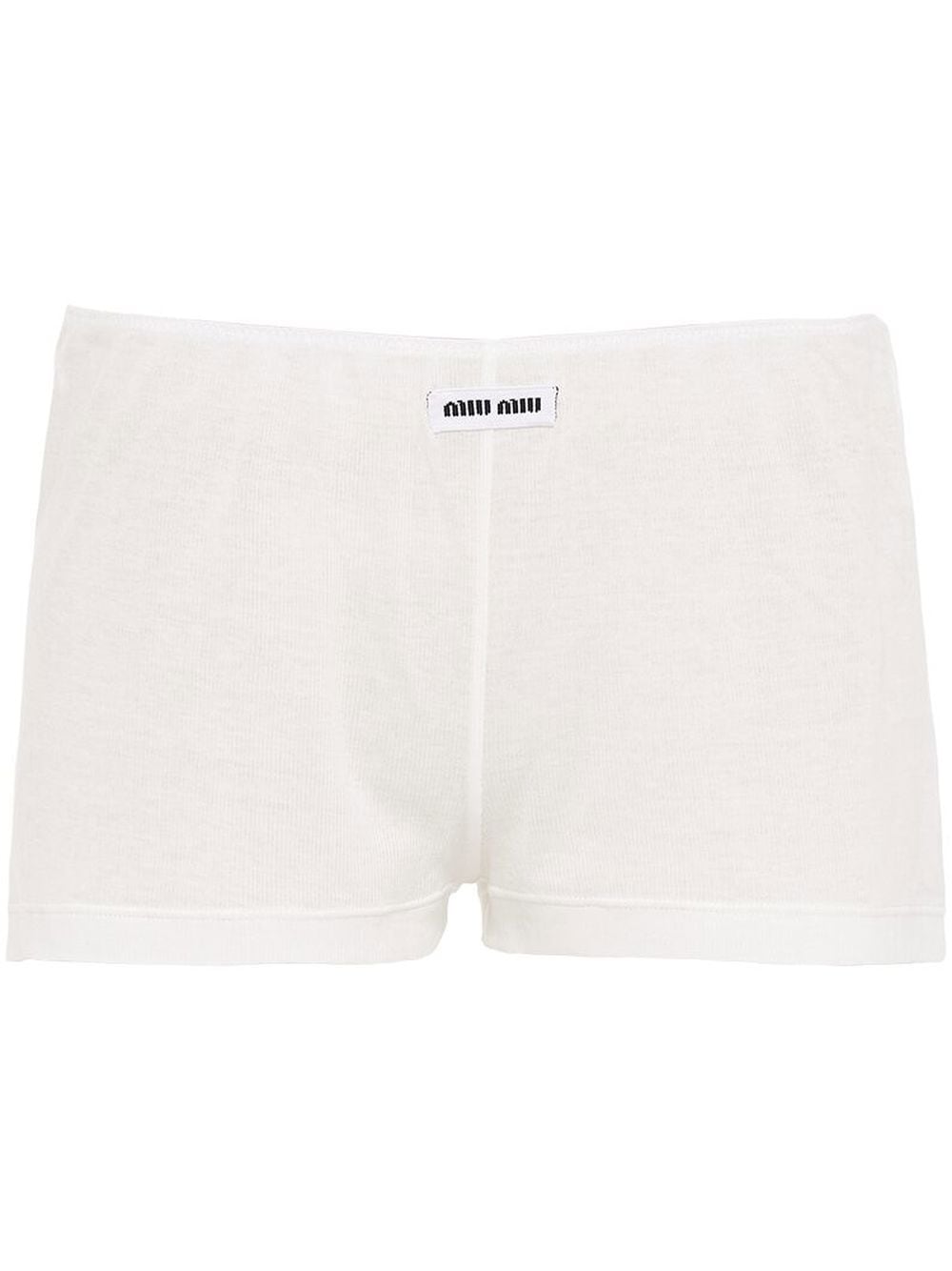 Miu Miu Gerippte Shorts - Weiß von Miu Miu