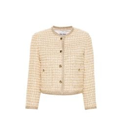 Miu Miu Goldene Karo-lamé-jacke von Miu Miu