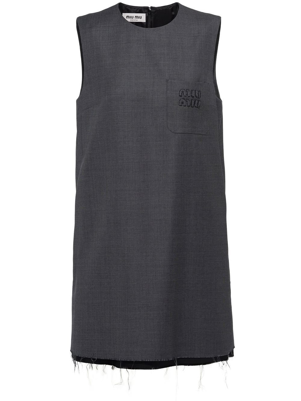 Miu Miu Grisaille Minikleid mit Stickerei - Grau von Miu Miu