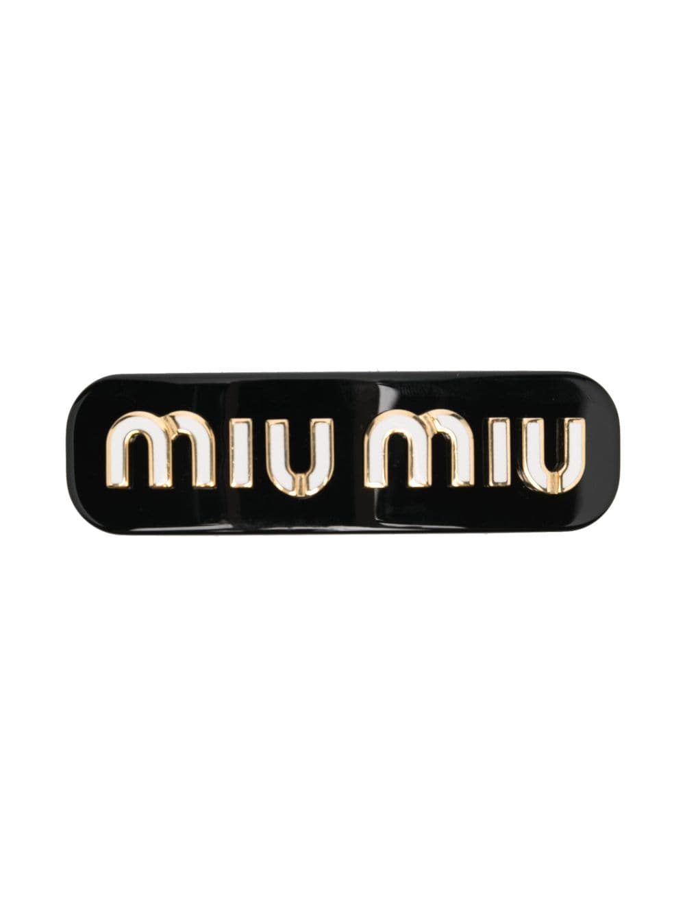 Miu Miu Haarspange mit Logo-Schild - Schwarz von Miu Miu