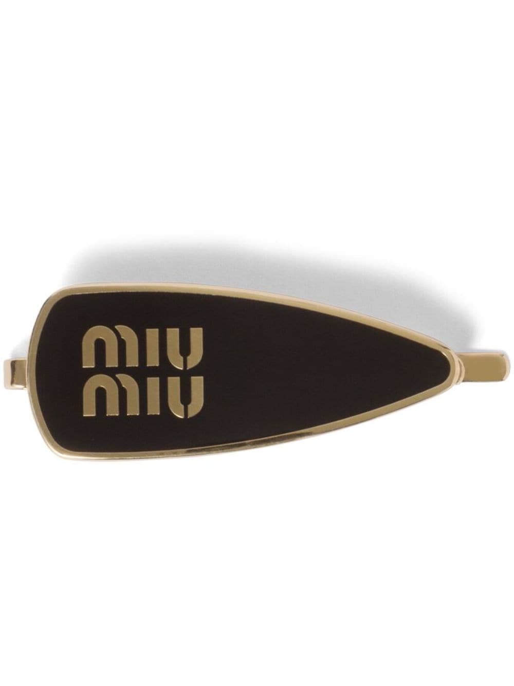 Miu Miu Haarspange mit Logo - Schwarz von Miu Miu