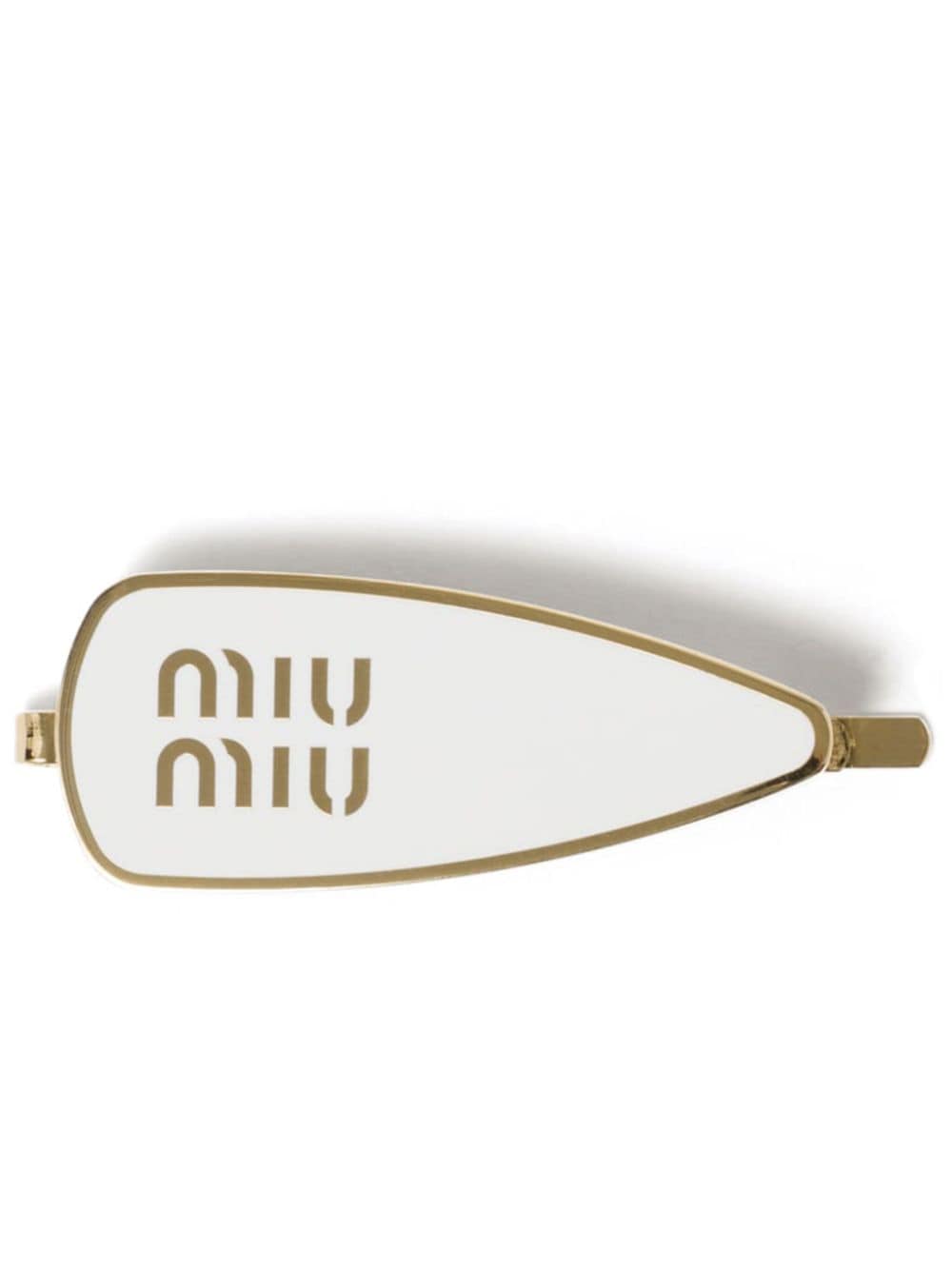 Miu Miu Haarspange mit Logo - Weiß von Miu Miu