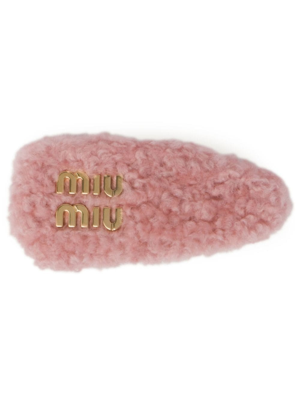 Miu Miu Haarspange mit Shearling - Rosa von Miu Miu