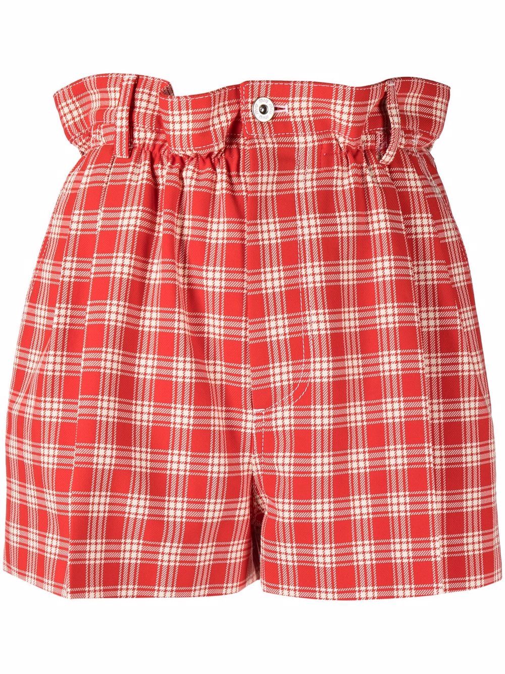 Miu Miu Karierte Shorts mit Paperbag-Taille - Rot von Miu Miu