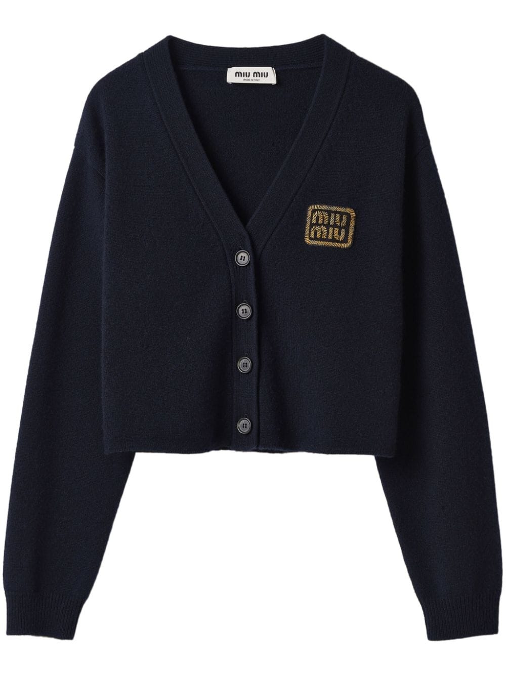 Miu Miu Kaschmircardigan mit Logo-Stickerei - Blau von Miu Miu