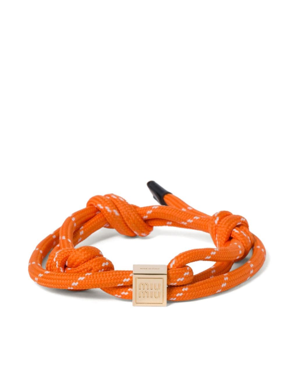 Miu Miu Kordelarmband mit Logo-Anhänger - Orange von Miu Miu