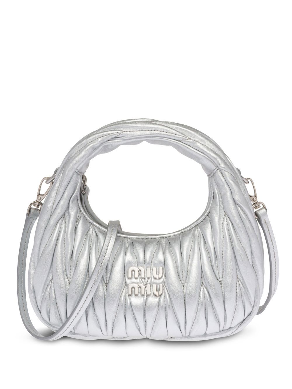 Miu Miu Mini Wander Schultertasche - Grau von Miu Miu