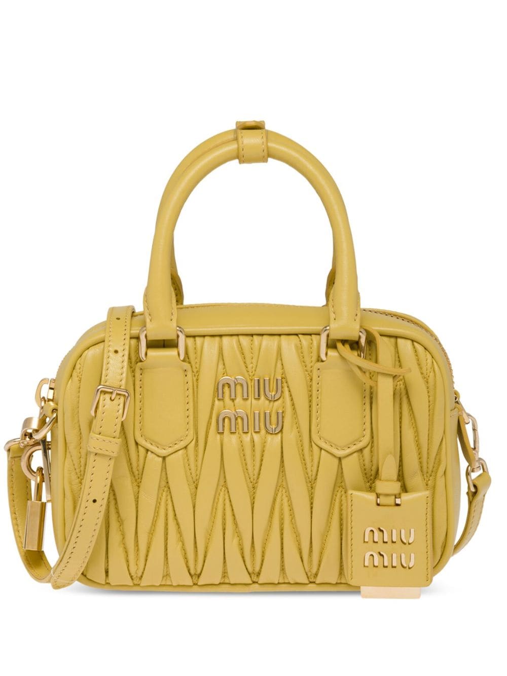 Miu Miu Mini-Tasche aus Leder - Gelb von Miu Miu