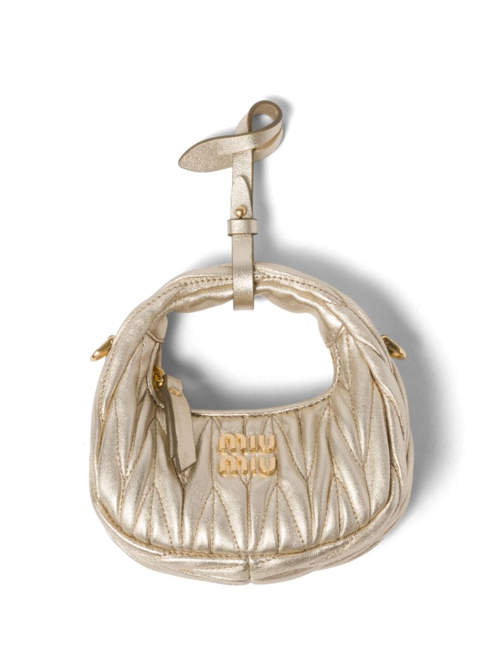 Miu Miu Mini Wander Matelasse-Schultertasche - Nude von Miu Miu