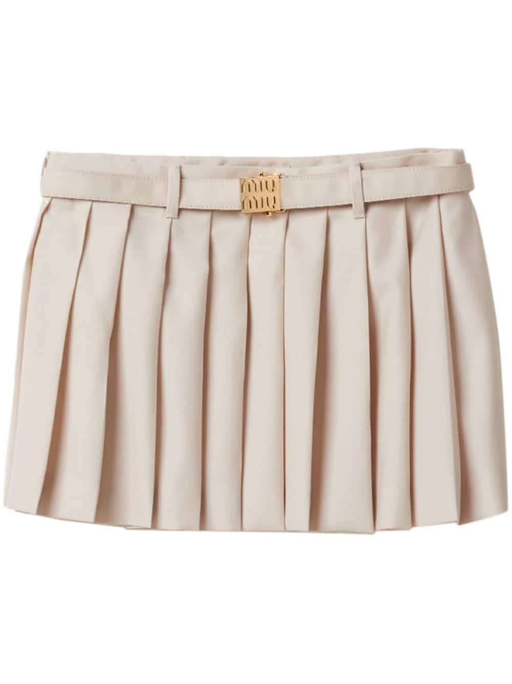 Miu Miu Minirock mit Falten - Nude von Miu Miu