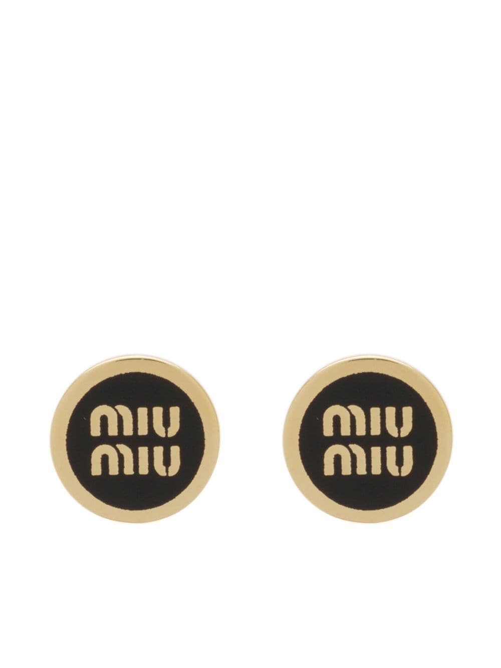 Miu Miu Ohrstecker mit Logo-Prägung - Gold von Miu Miu