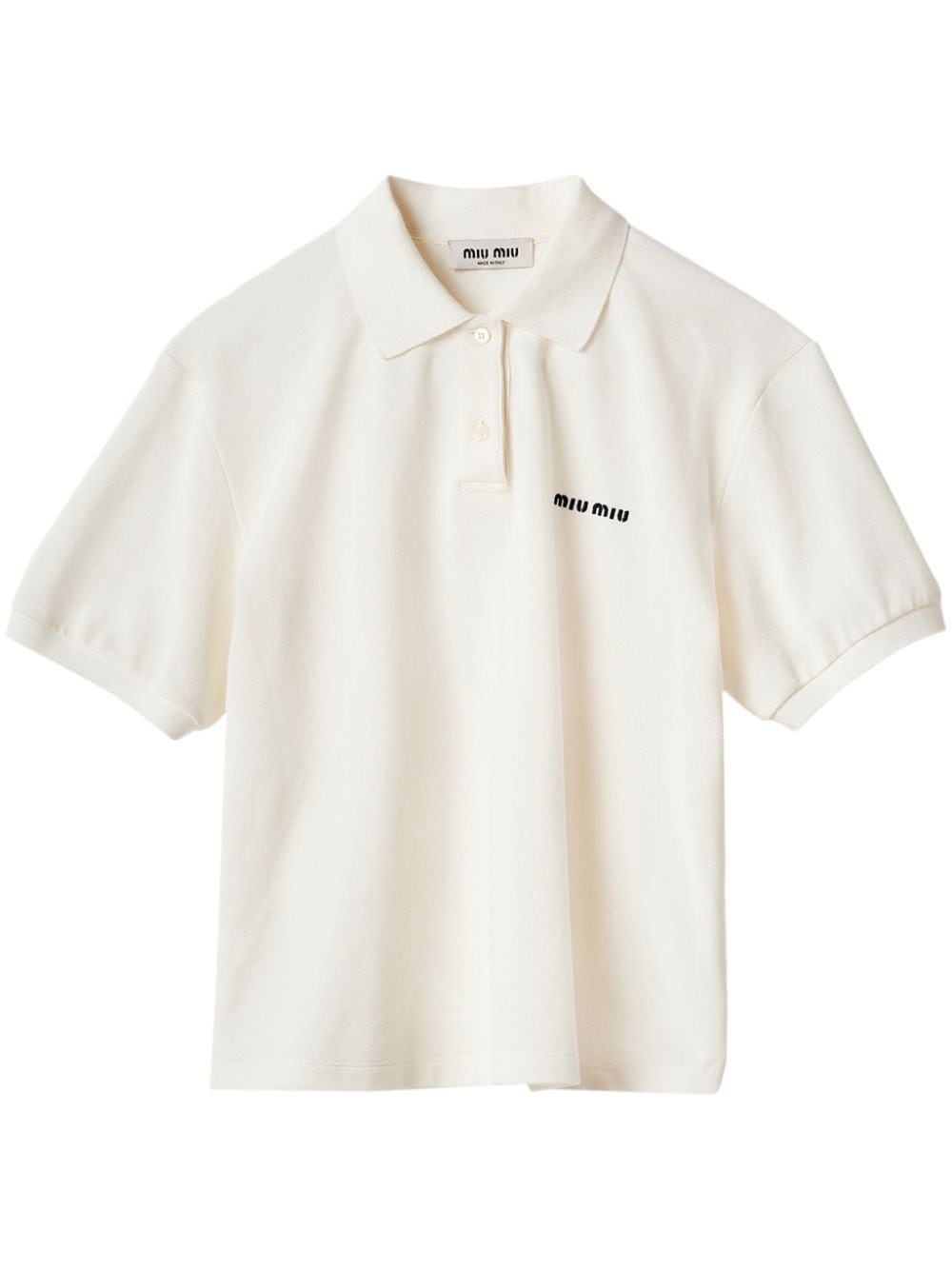 Miu Miu Poloshirt mit Logo-Stickerei - Weiß von Miu Miu