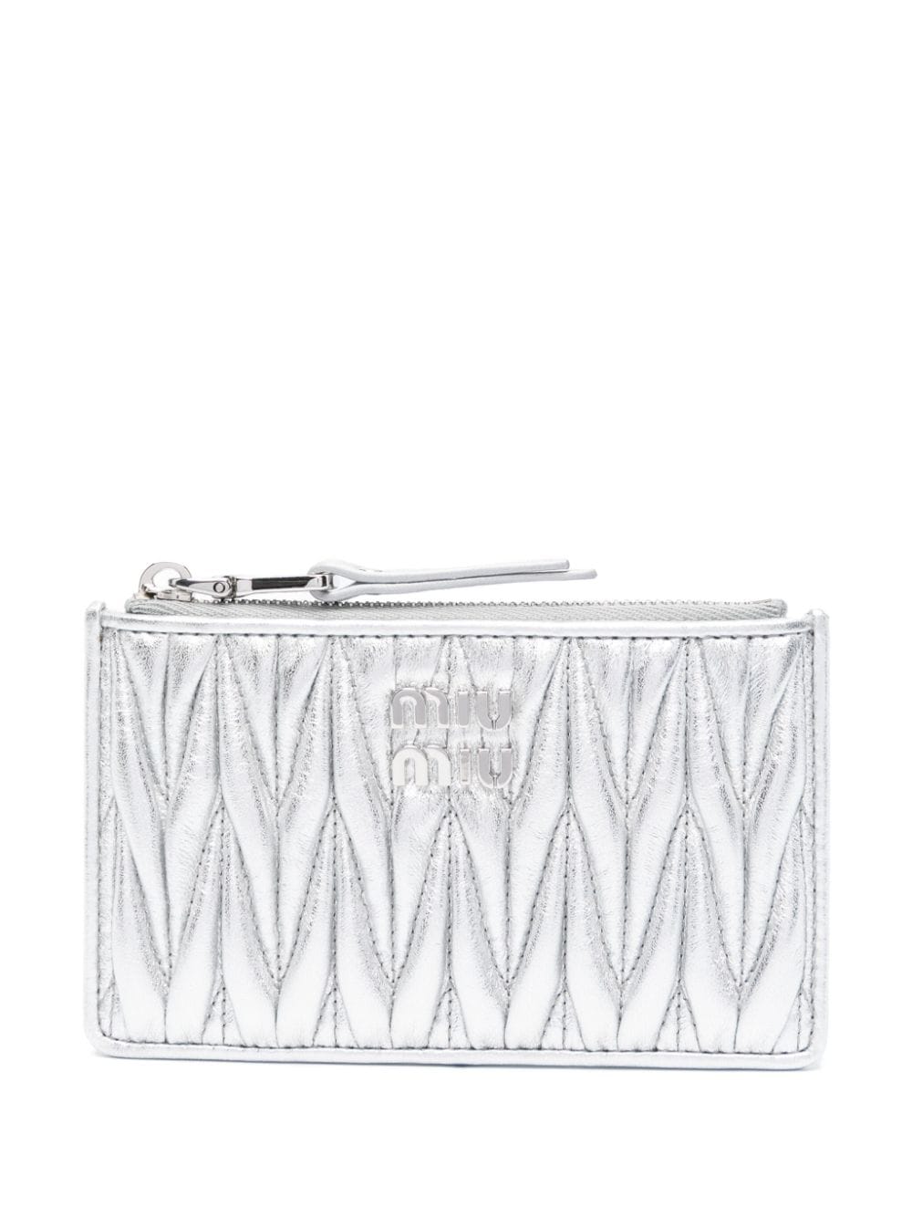 Miu Miu Portemonnaie mit Logo-Schild - Silber von Miu Miu