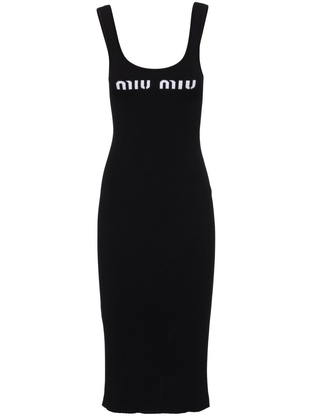 Miu Miu Rückenfreies Kleid mit Logo-Print - Schwarz von Miu Miu