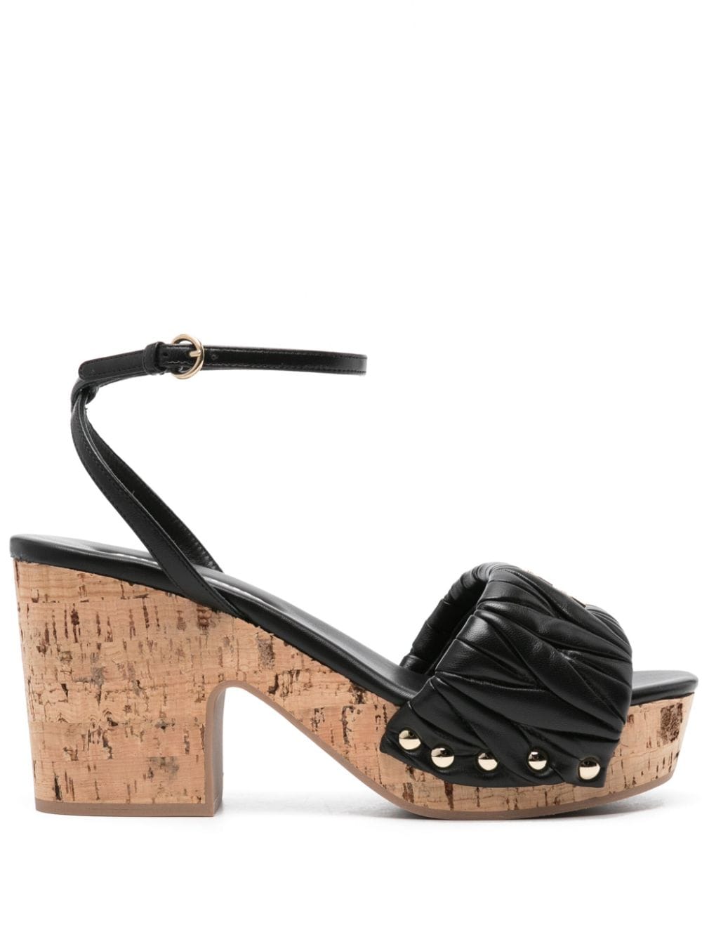 Miu Miu Sandalen mit Logo-Schild - Schwarz von Miu Miu