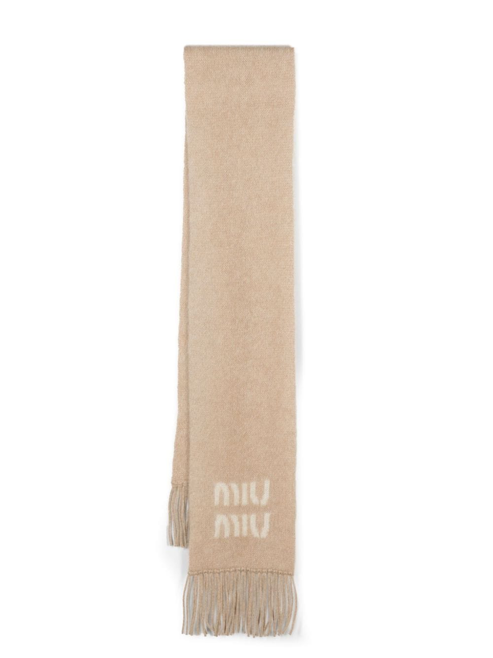 Miu Miu Schal mit Jacquard-Logo - Nude von Miu Miu