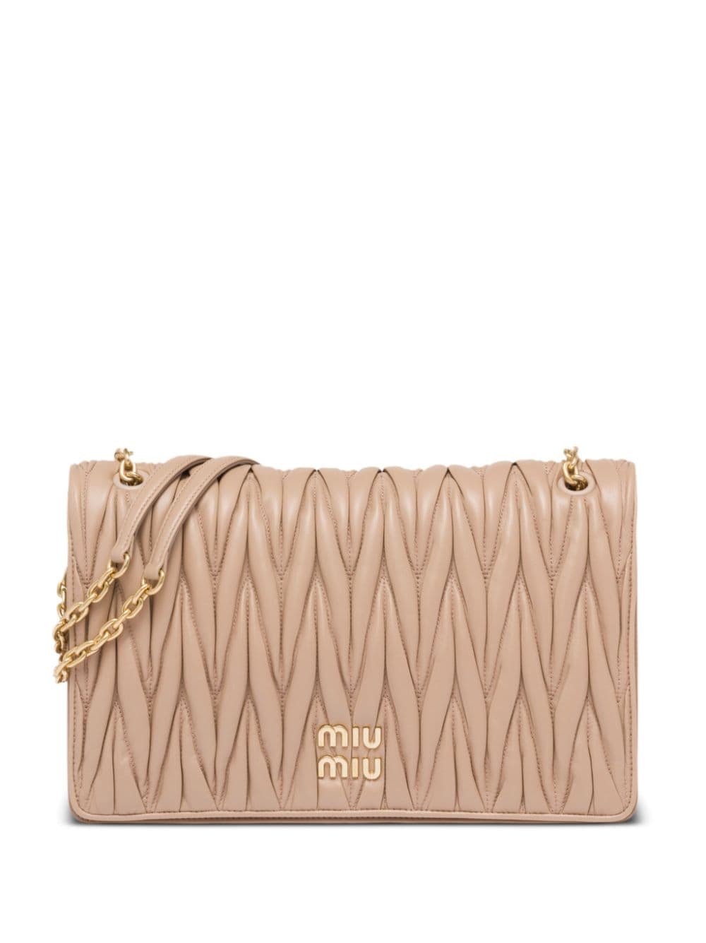 Miu Miu Schultertasche aus Matelasse-Leder - Nude von Miu Miu