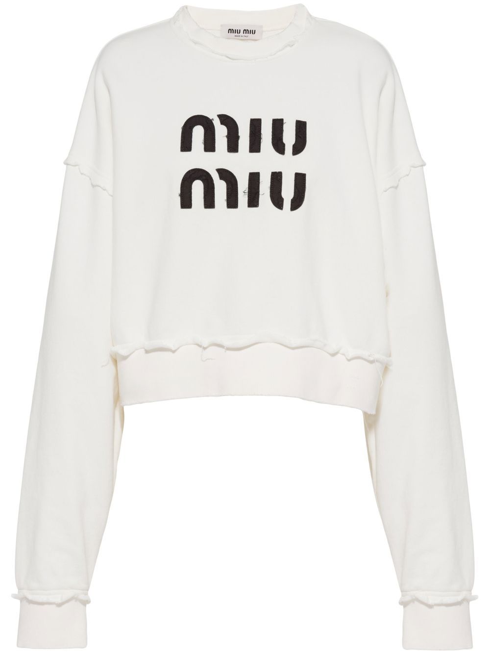 Miu Miu Sweatshirt mit Logo-Stickerei - Weiß von Miu Miu