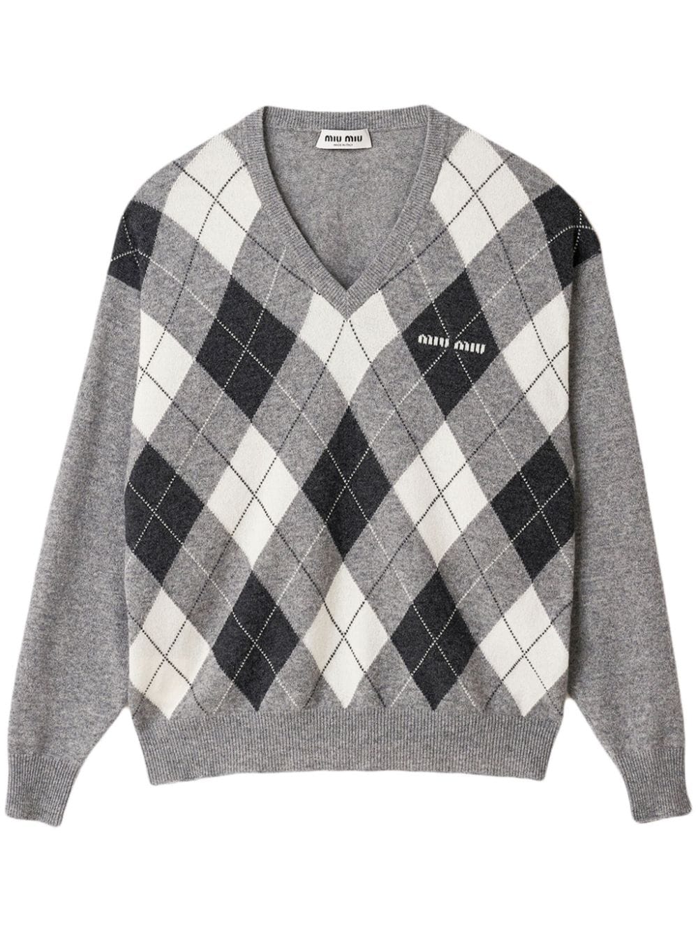 Miu Miu Kaschmirpullover mit Argyle-Muster - Grau von Miu Miu