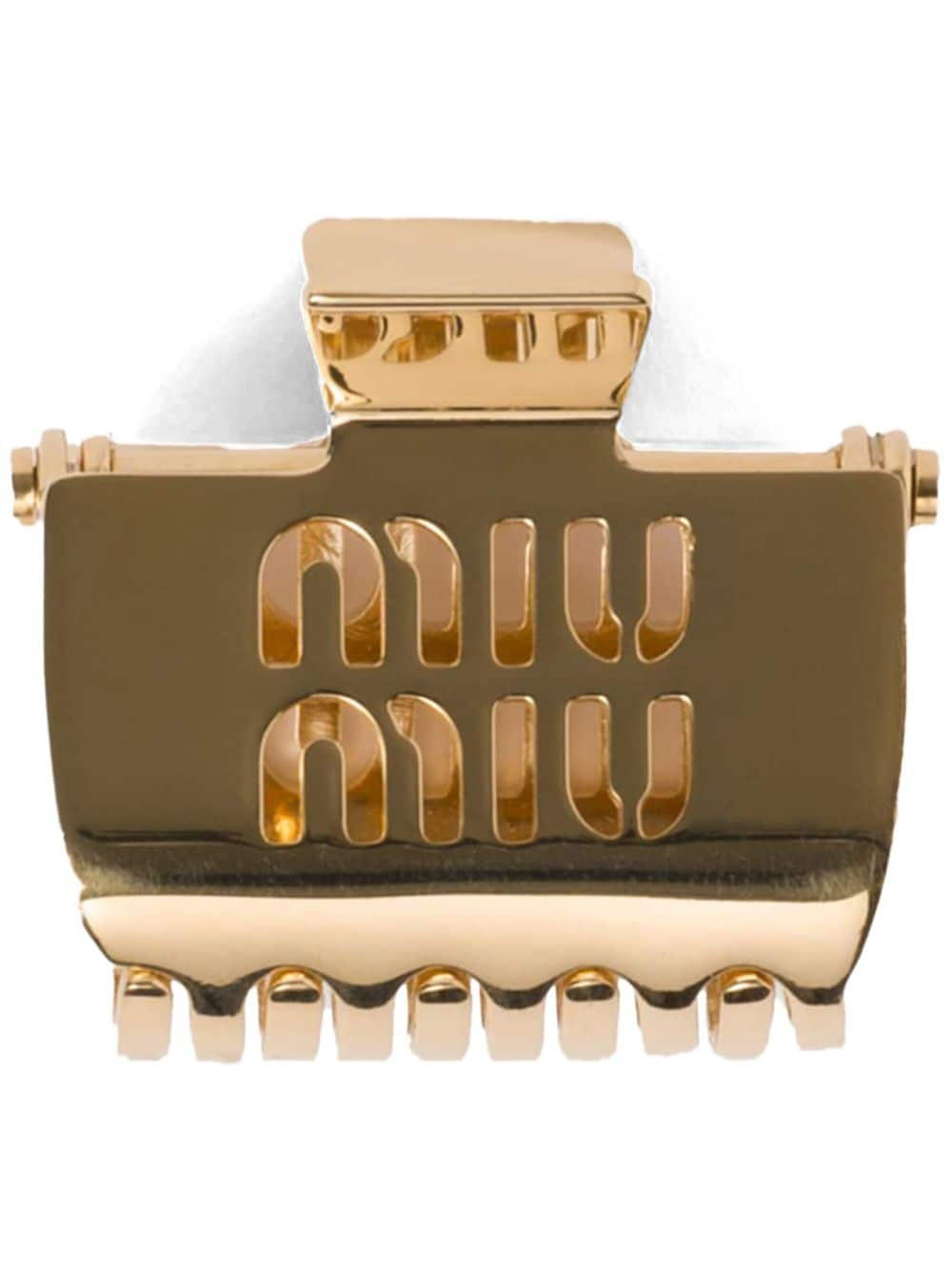 Miu Miu Haarspange mit Logo-Prägung - Gold von Miu Miu