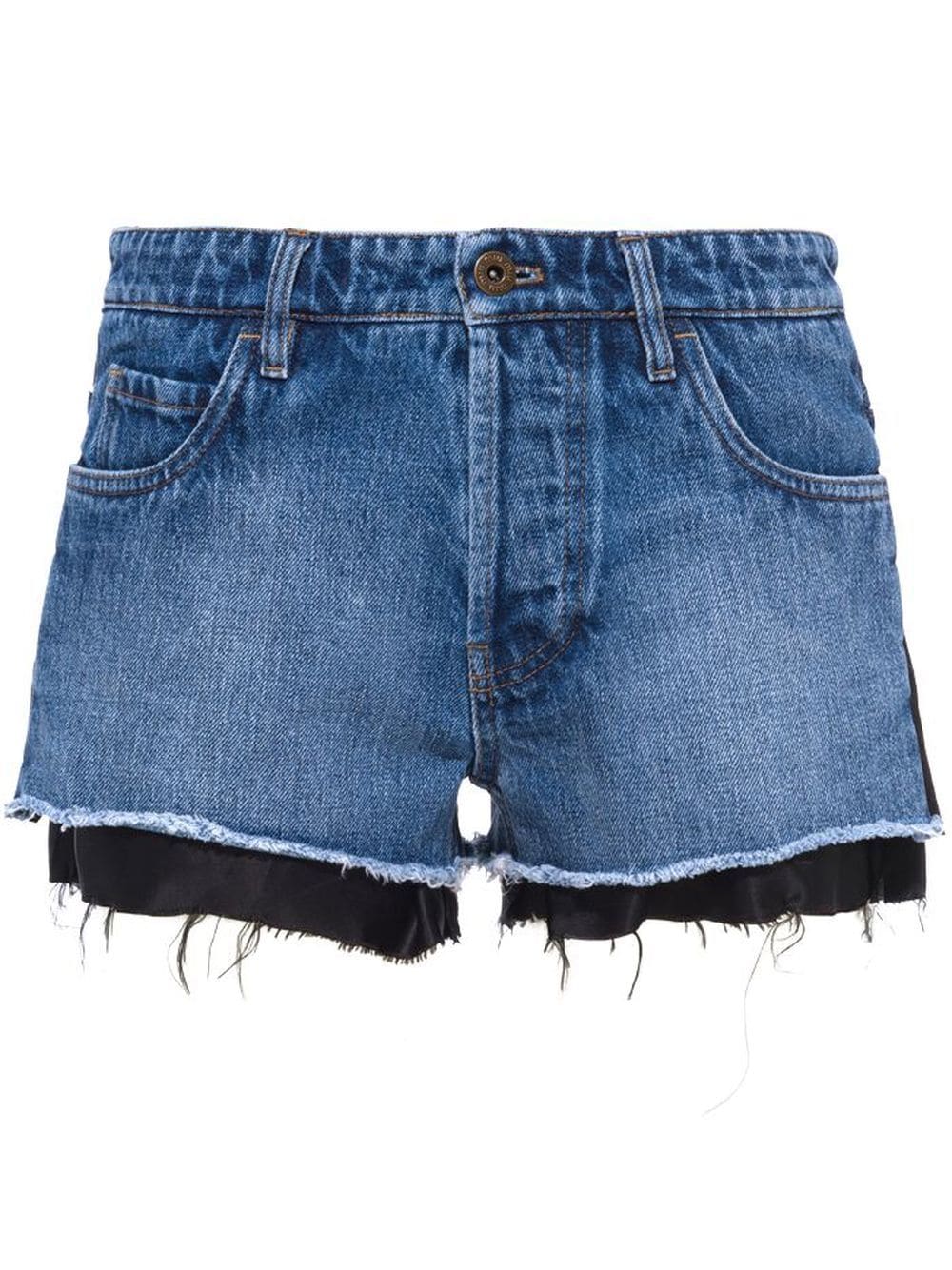 Miu Miu Jeans-Shorts im Layering-Look - Blau von Miu Miu