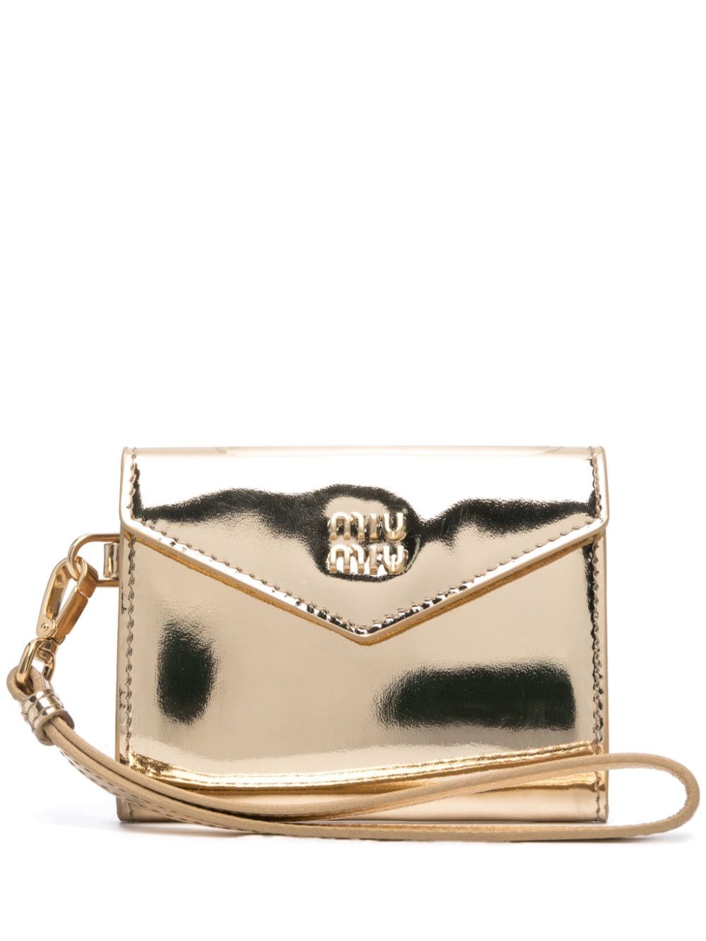 Miu Miu Portemonnaie mit Logo-Prägung - Gold von Miu Miu