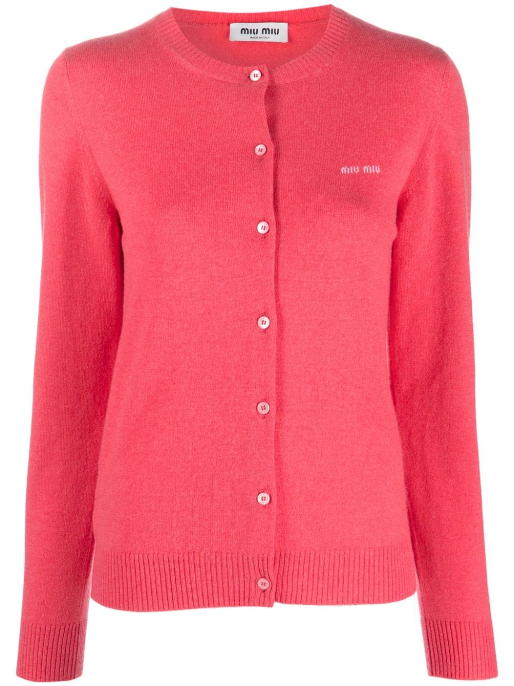 Miu Miu Kaschmircardigan mit Logo-Stickerei - Rosa von Miu Miu