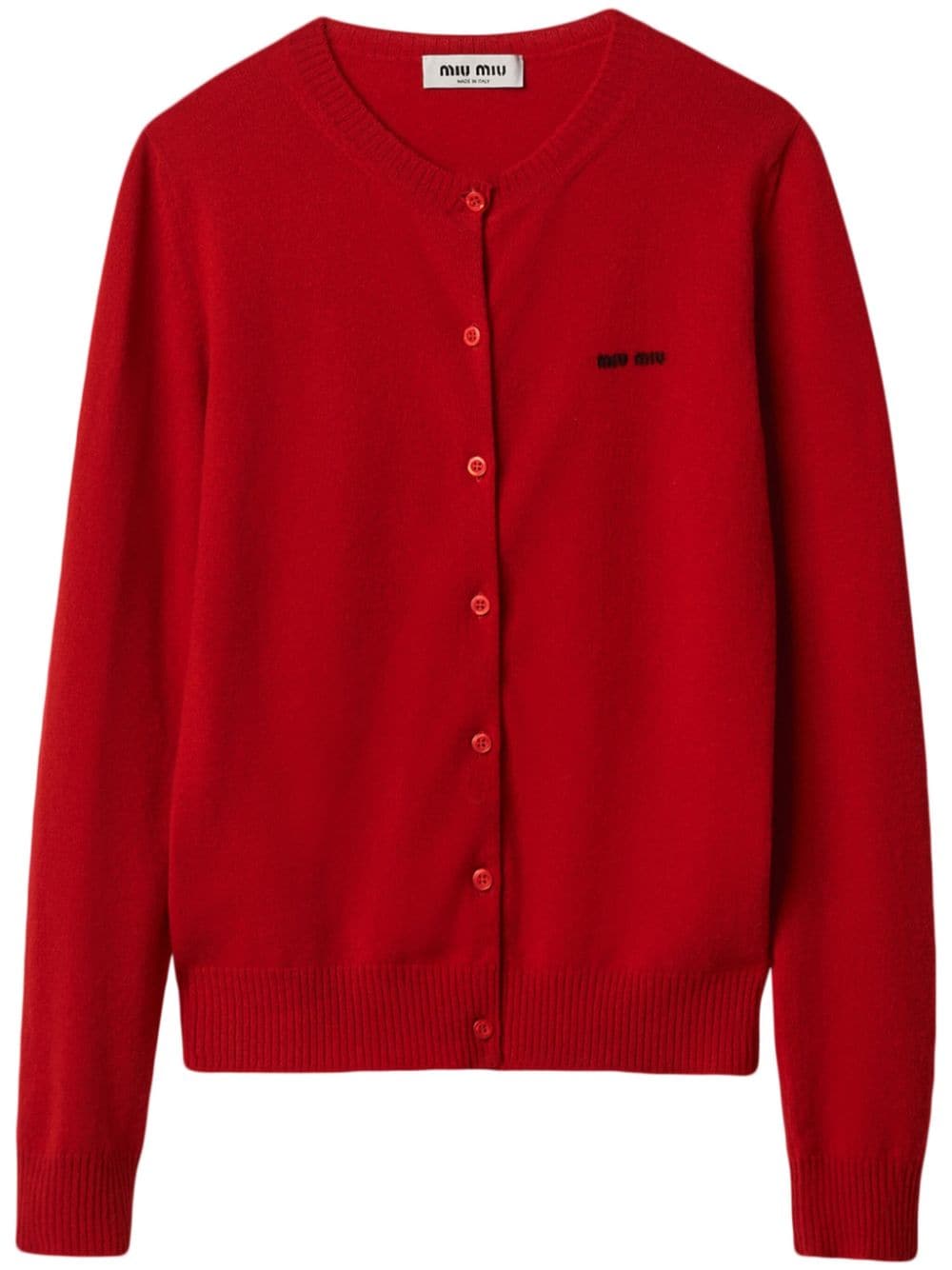 Miu Miu Kaschmircardigan mit Logo-Stickerei - Rot von Miu Miu