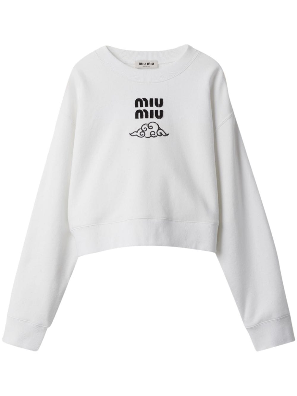 Miu Miu Sweatshirt mit Logo-Stickerei - Weiß von Miu Miu