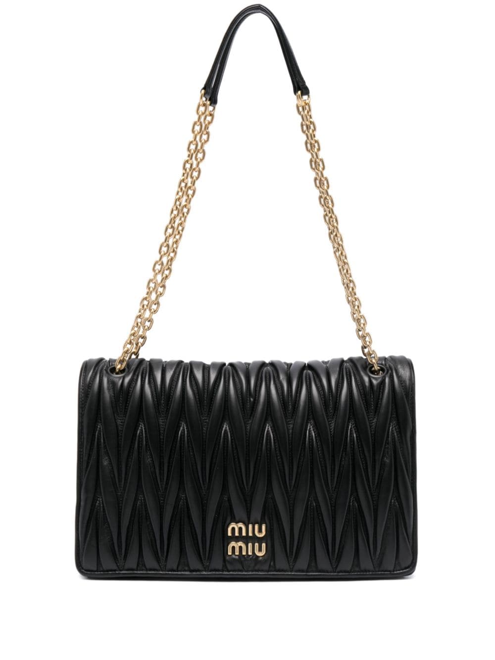 Miu Miu Schultertasche mit Logo-Schild - Schwarz von Miu Miu