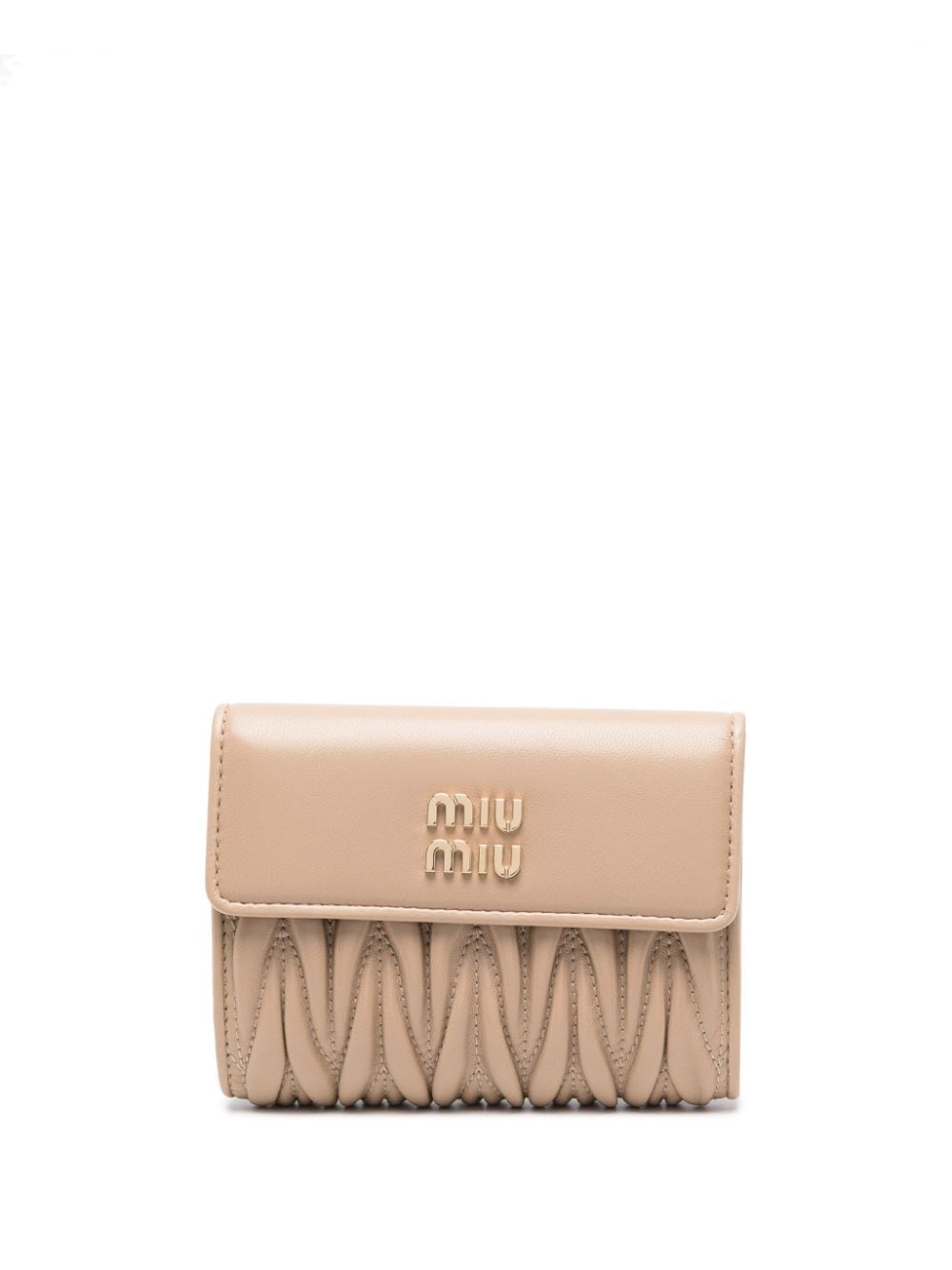 Miu Miu Portemonnaie mit Matelasse-Optik - Nude von Miu Miu