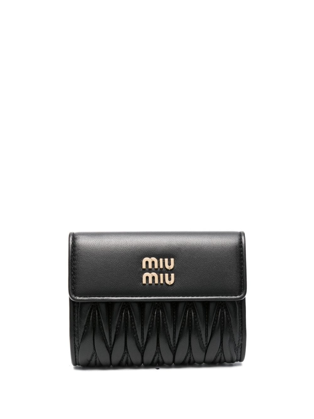 Miu Miu Portemonnaie mit Matelasse-Optik - Schwarz von Miu Miu