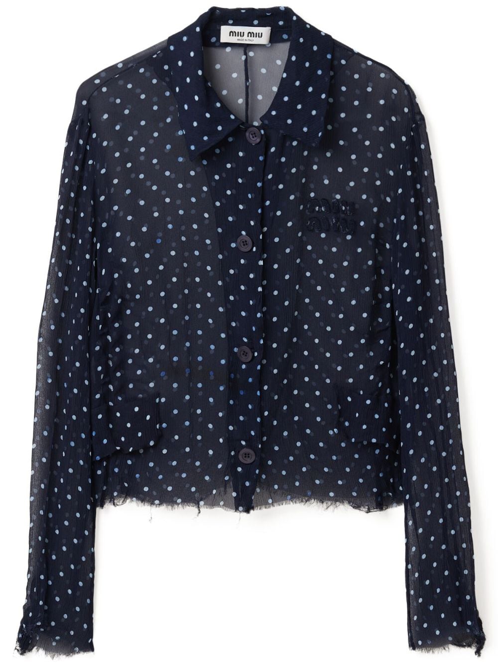 Miu Miu Gepunktetes Chiffon-Top - Blau von Miu Miu