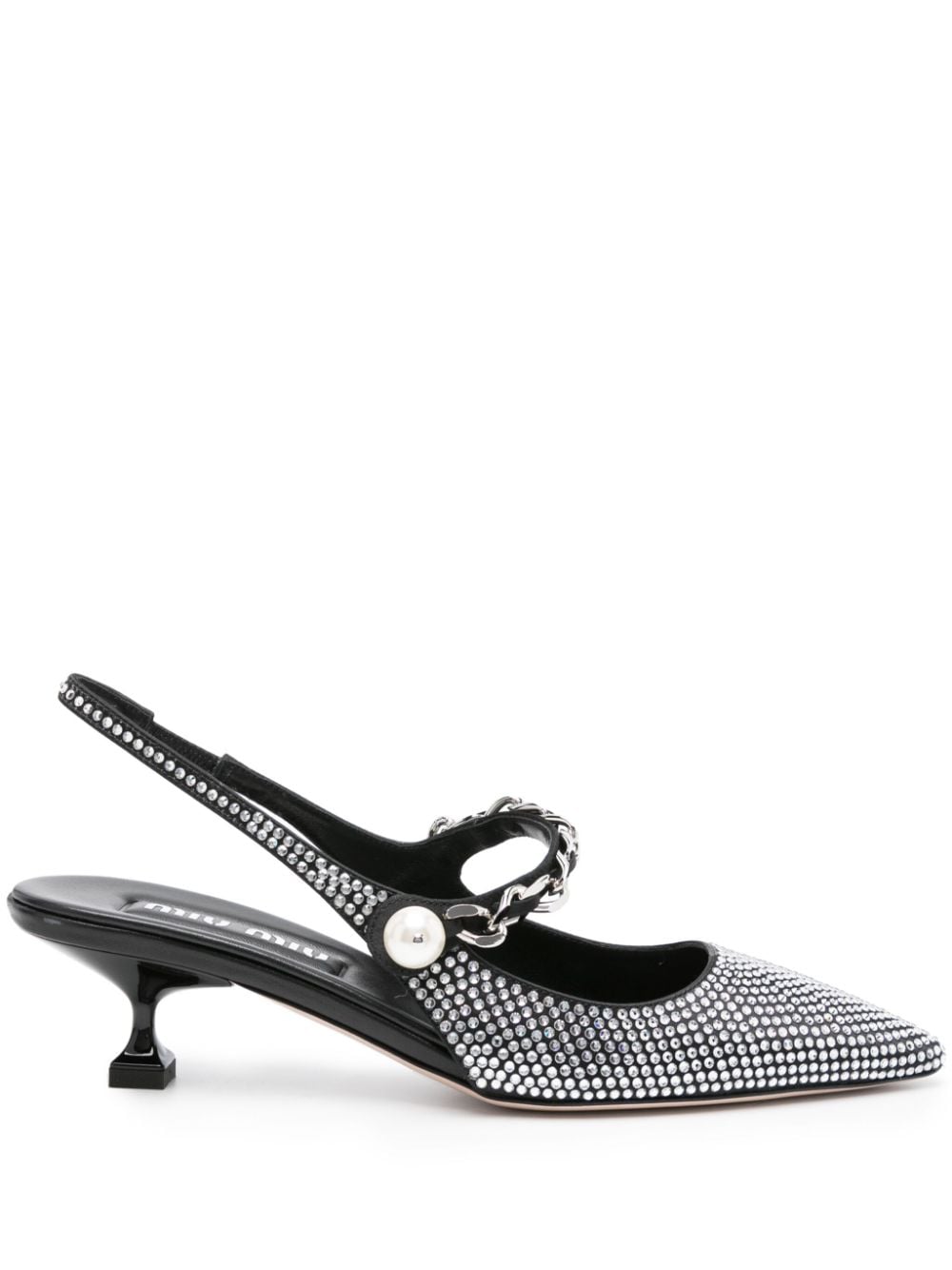 Miu Miu Spitze Pumps mit Strass - Schwarz von Miu Miu