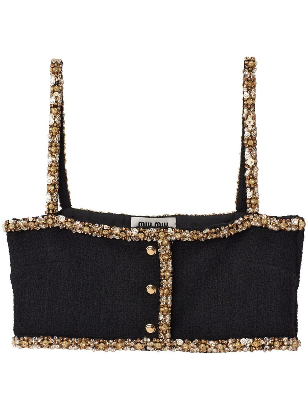 Miu Miu Top mit Pailletten - Schwarz von Miu Miu