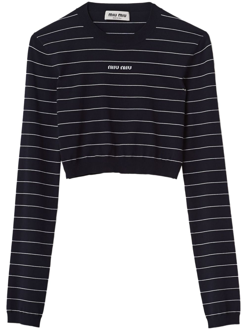 Miu Miu Gestreifter Cropped-Pullover - Blau von Miu Miu