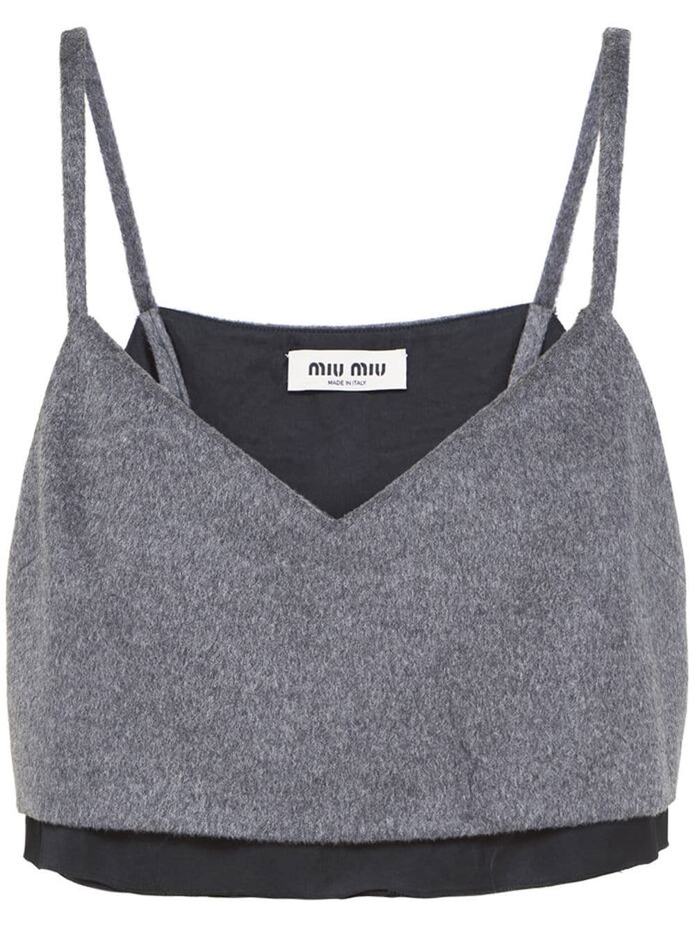 Miu Miu Cropped-Top aus Velours - Grau von Miu Miu