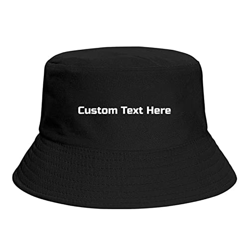 Design Your Own Fishing Hat Custom Text Here Bucket Hat Heat Transfer Printed Black, Schwarz , One size von Miujonvy