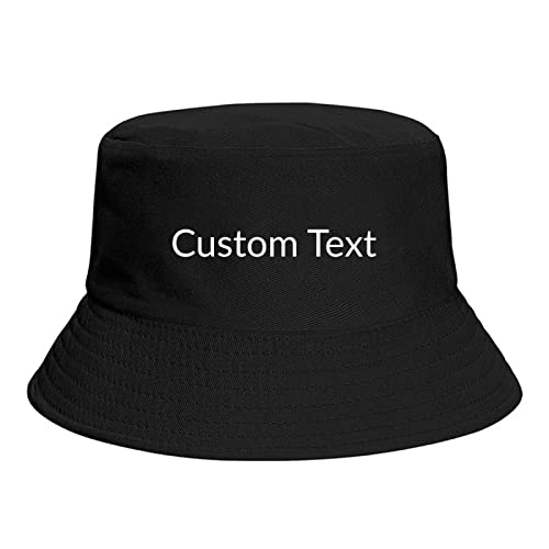 Gestalten Sie Ihren eigenen Fischerhut mit individuellem Text Bucket Hat Wärmetransfer bedruckt schwarz, Schwarz , One size von Miujonvy