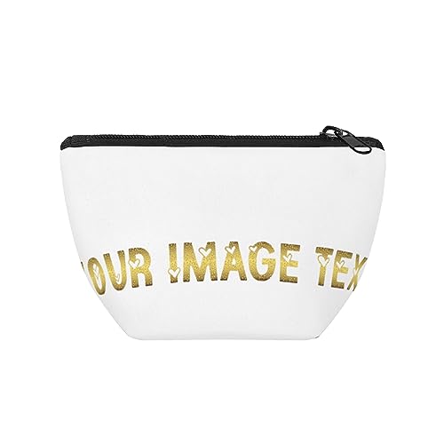 Kulturbeutel Tragbare Tasche Kundenspezifisches Bild mit Text Beste Freundin Geschenk für Frauen Make-up Tasche, Schwarz , Einheitsgröße von Miujonvy